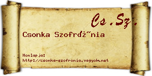 Csonka Szofrónia névjegykártya